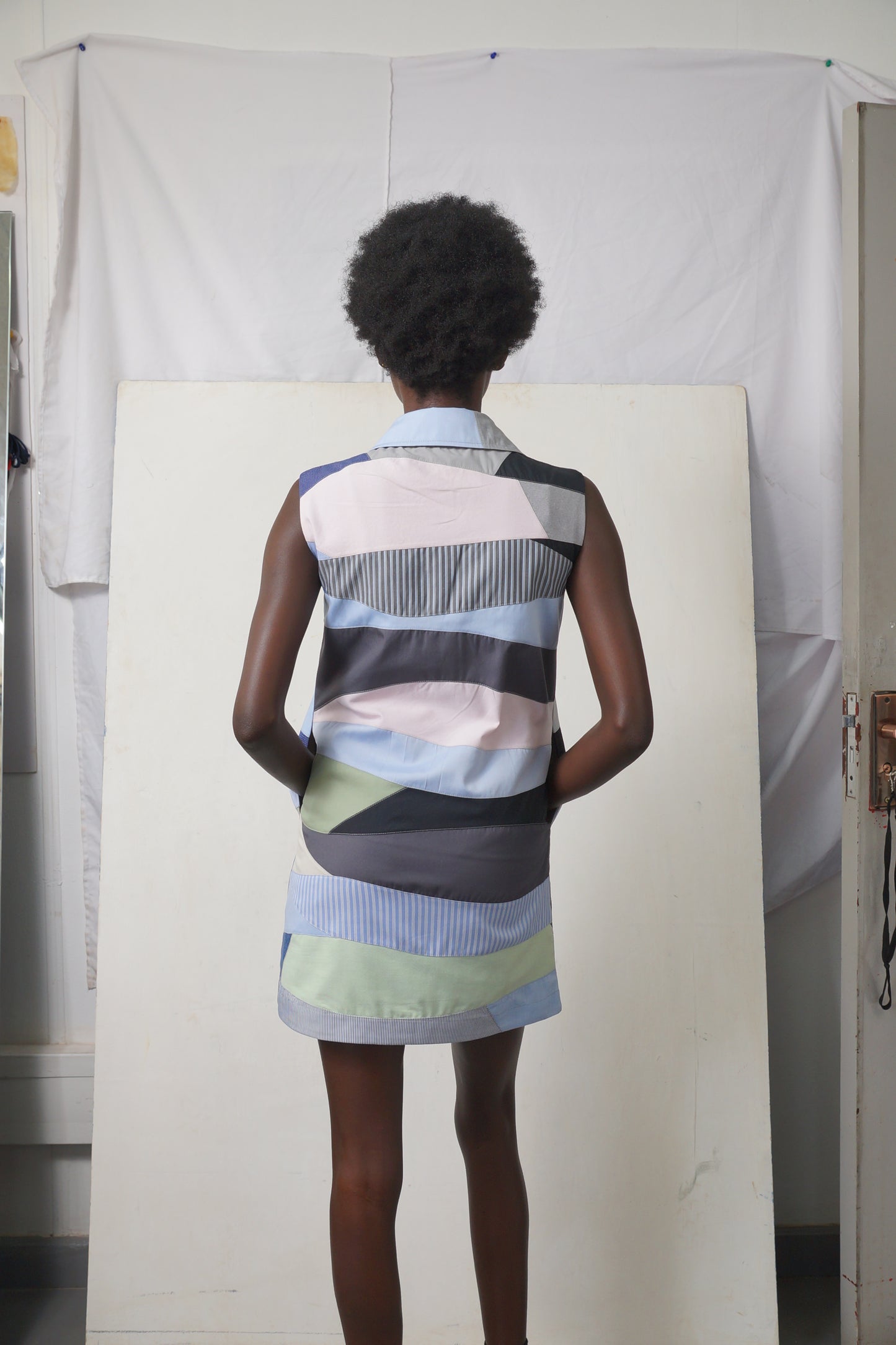 SLEEVELESS PATCHWORK DRESS