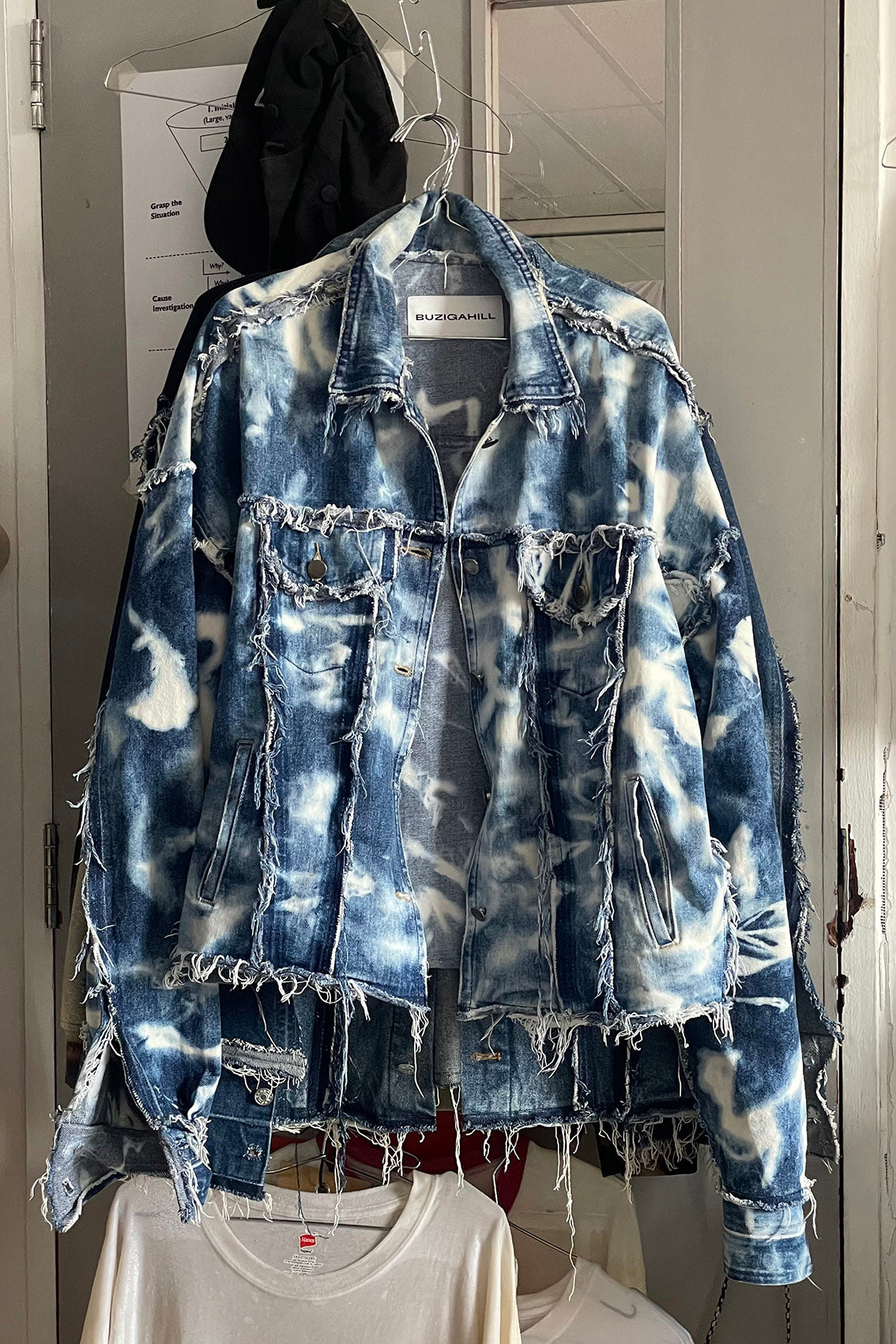 REVERSED BLEACHED DENIM JACKETS