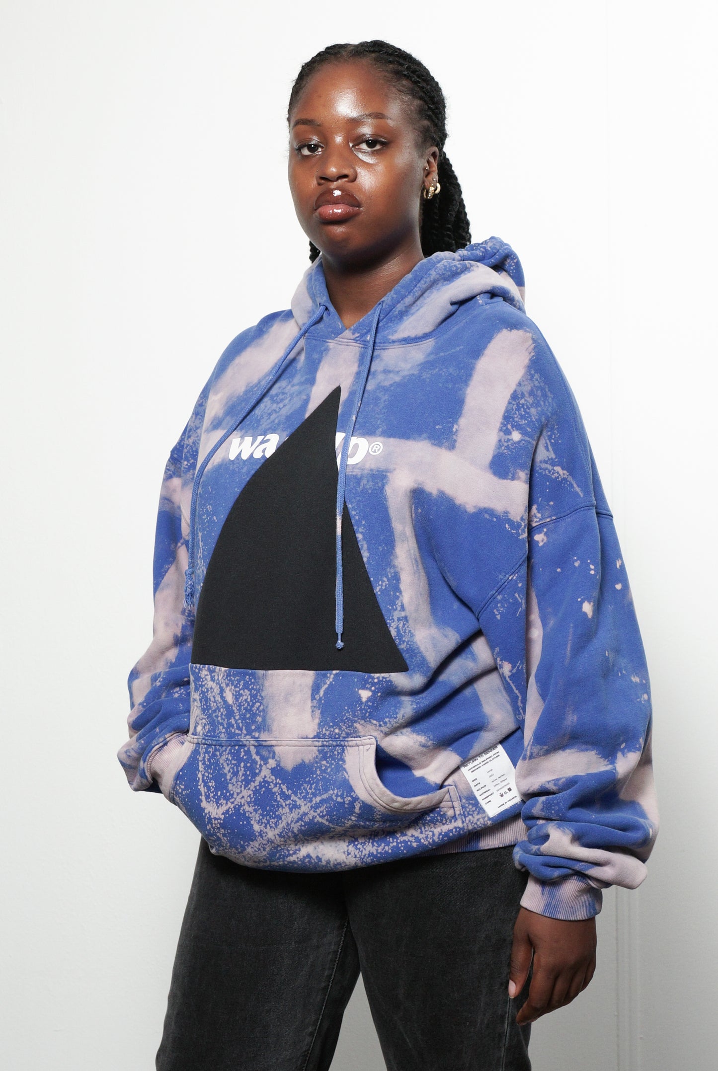 Nakwasi Bleached Triangle Insert Hoodie
