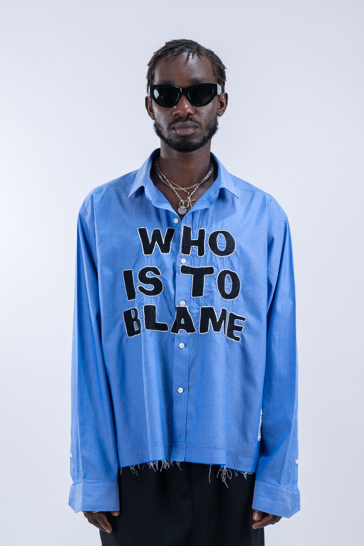 WHO IS TO BLAME EMBROIDERED SHIRT RTS12-10