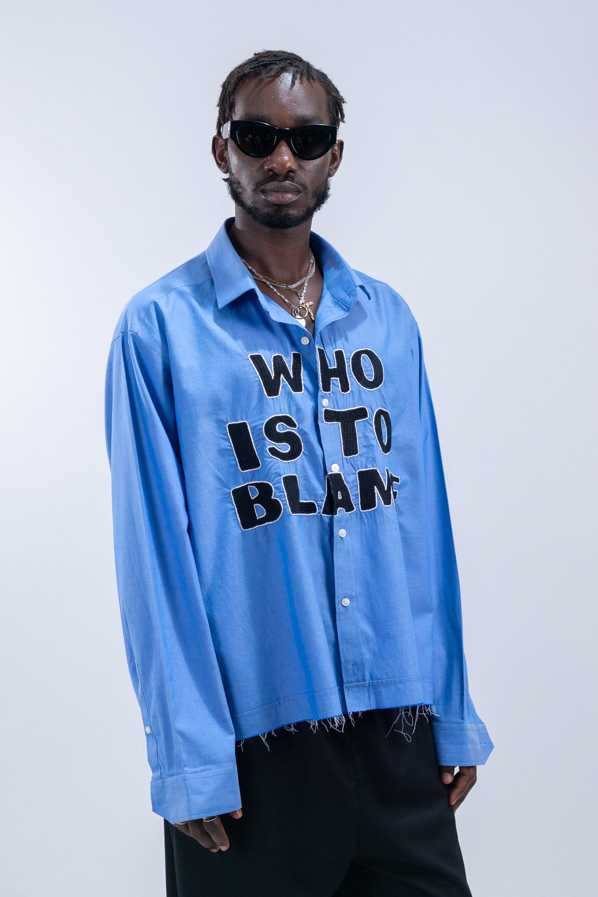 WHO IS TO BLAME EMBROIDERED SHIRT RTS12-10