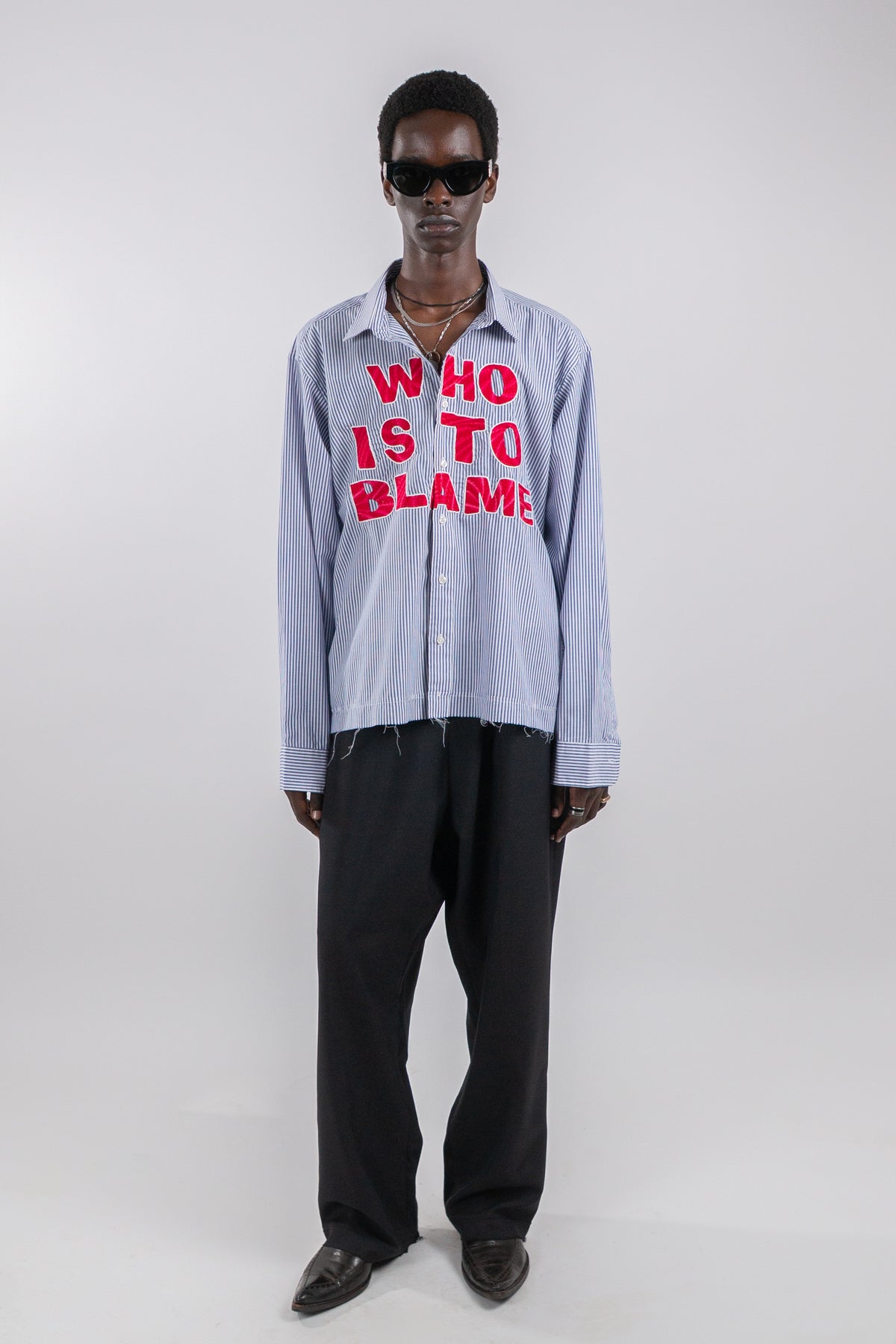 WHO IS TO BLAME EMBROIDERED SHIRT RTS12-8