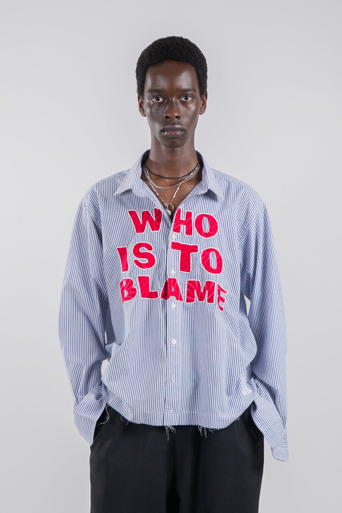 WHO IS TO BLAME EMBROIDERED SHIRT RTS12-8