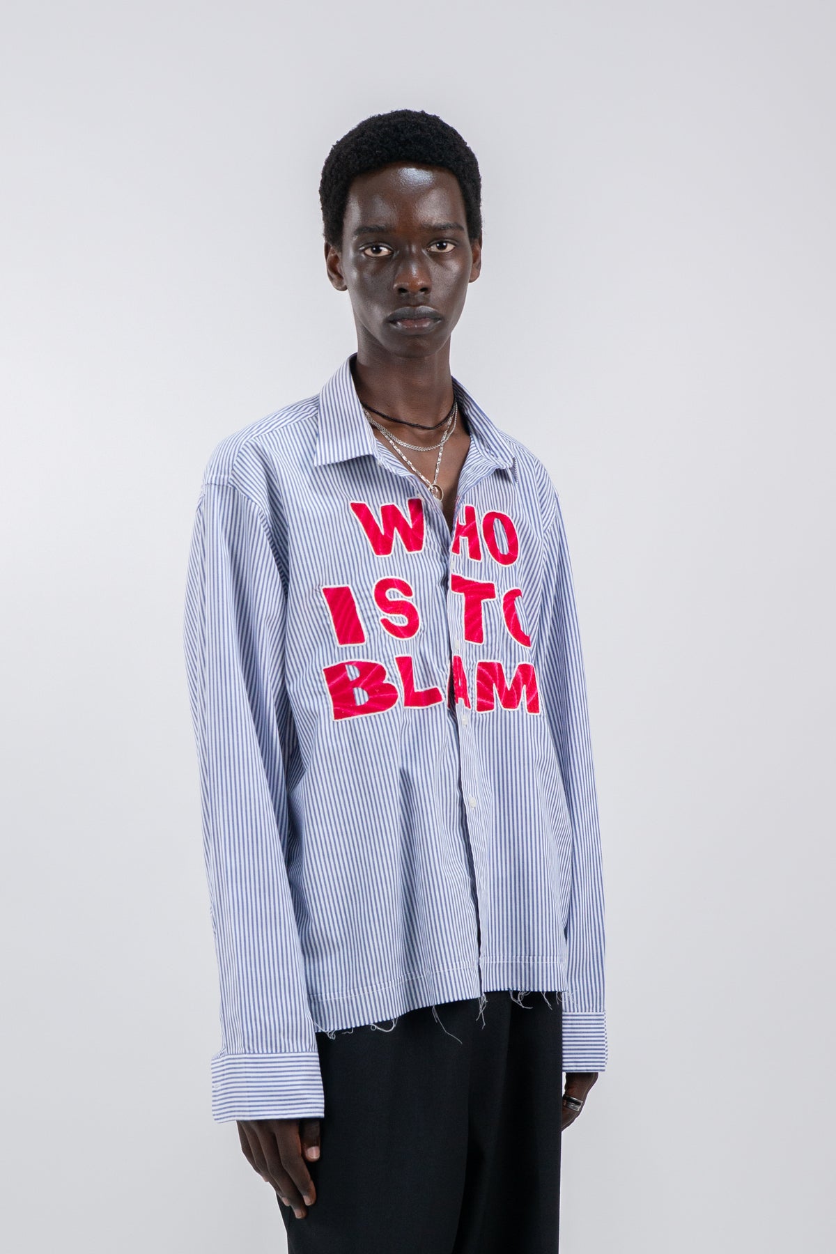 WHO IS TO BLAME EMBROIDERED SHIRT RTS12-8