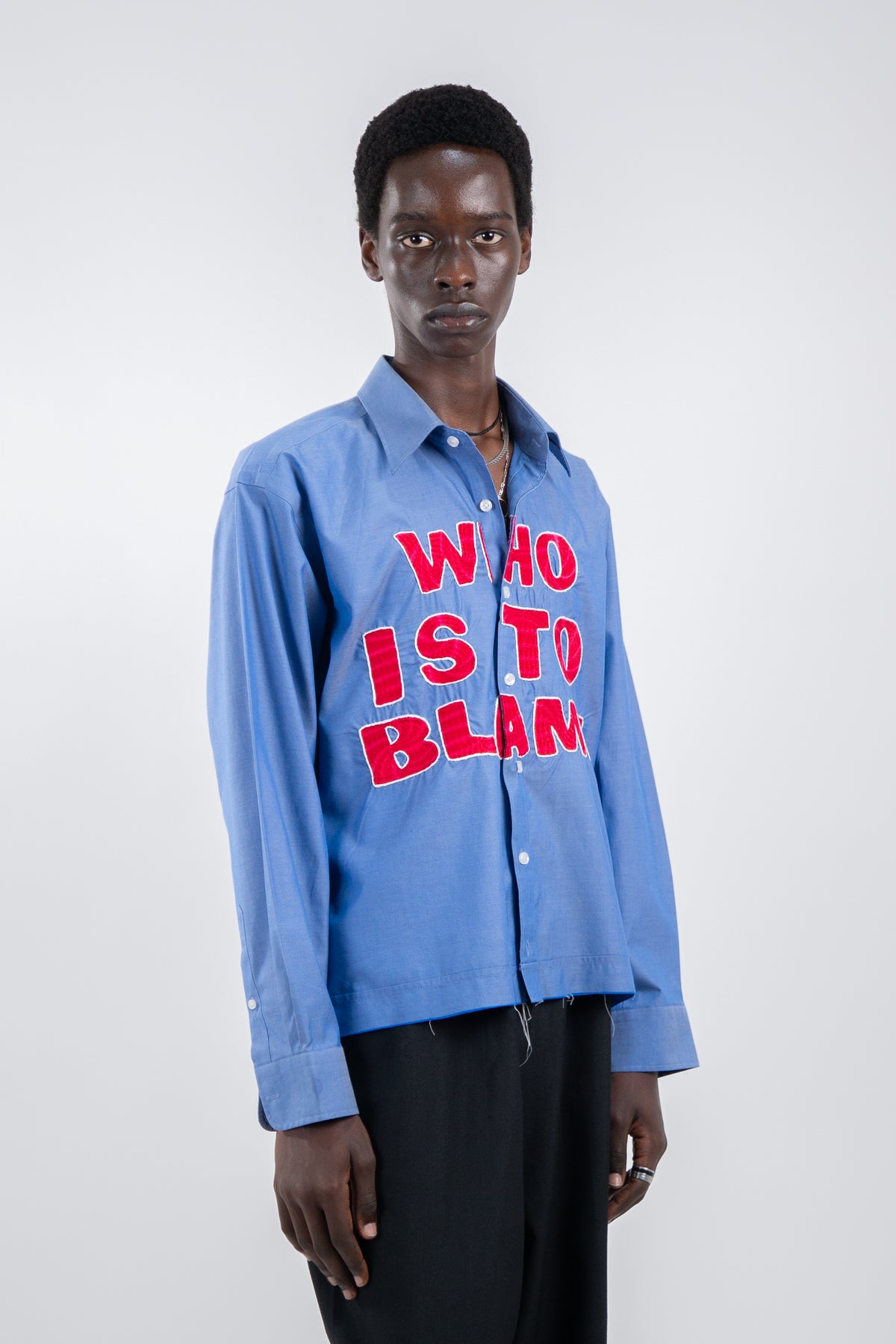 WHO IS TO BLAME EMBROIDERED SHIRT RTS12-3