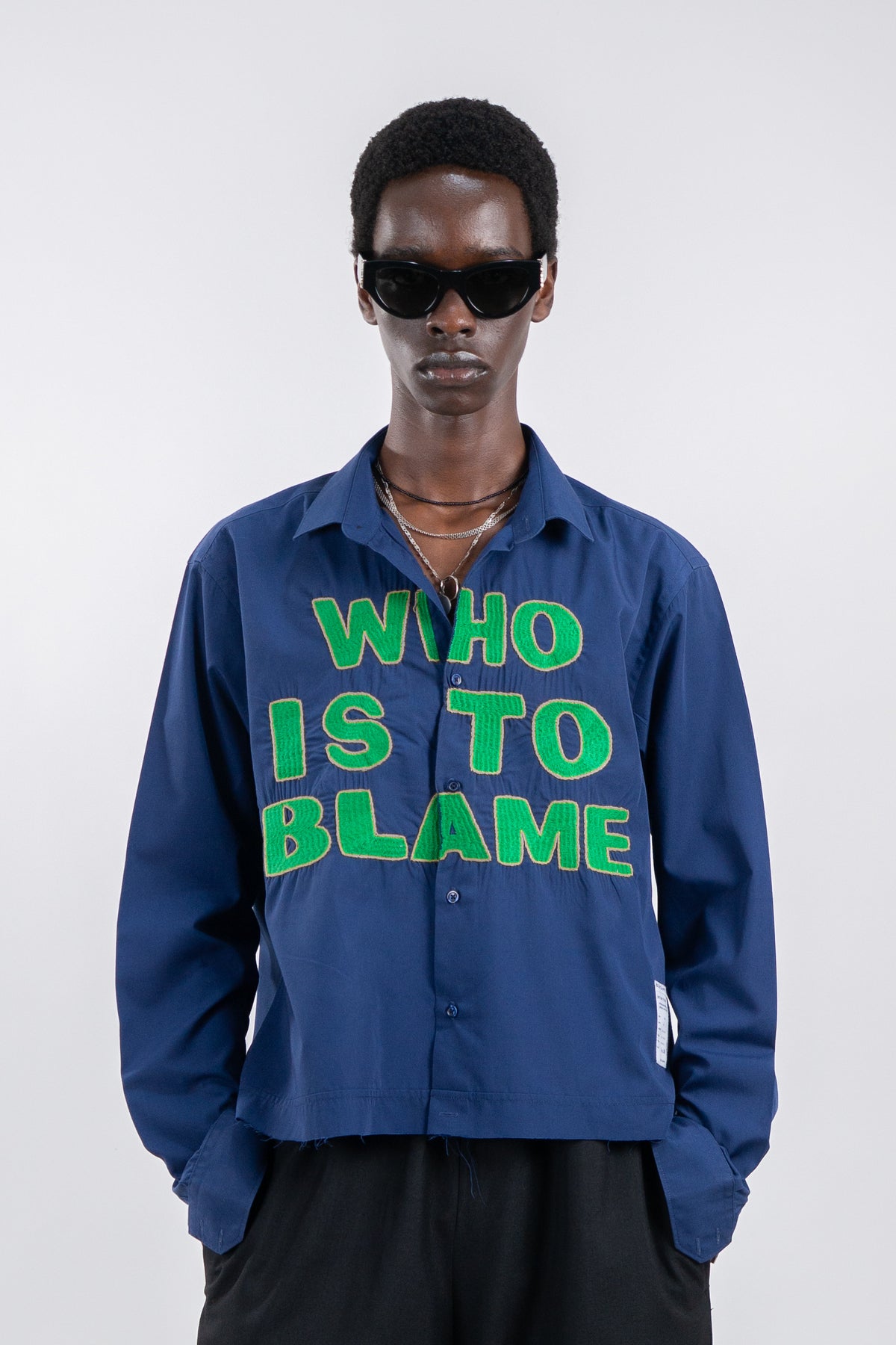 WHO IS TO BLAME EMBROIDERED SHIRT RTS12-1