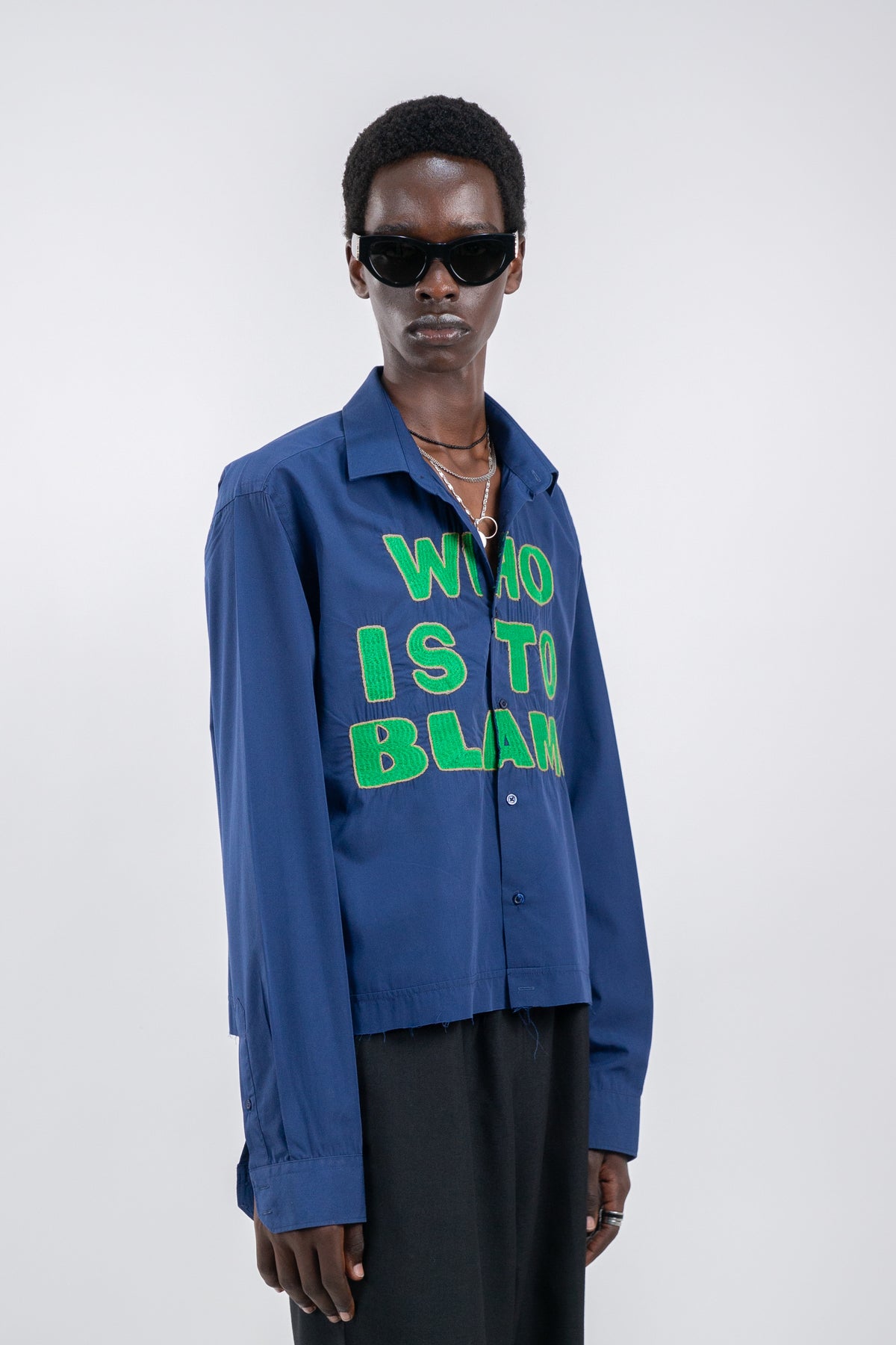 WHO IS TO BLAME EMBROIDERED SHIRT RTS12-1