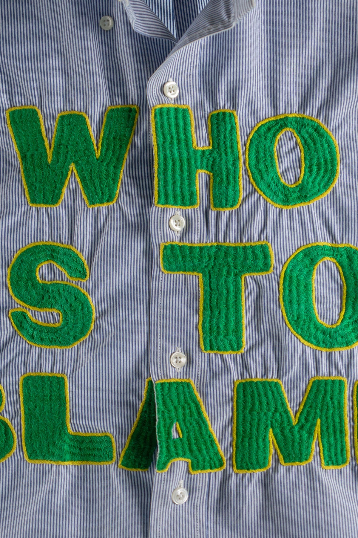 WHO IS TO BLAME EMBROIDERED SHIRT RTS12-7