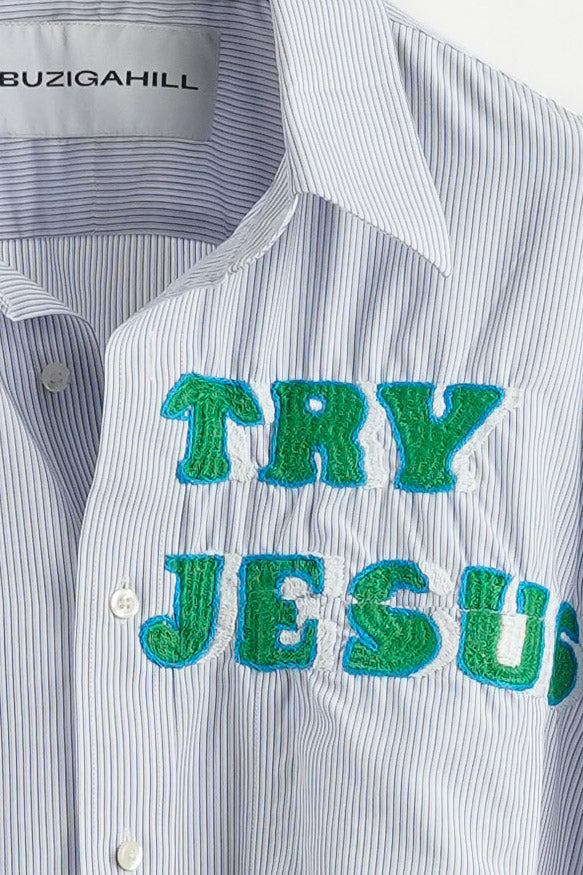 TRY JESUS EMBROIDERED SHIRT RTS11-4