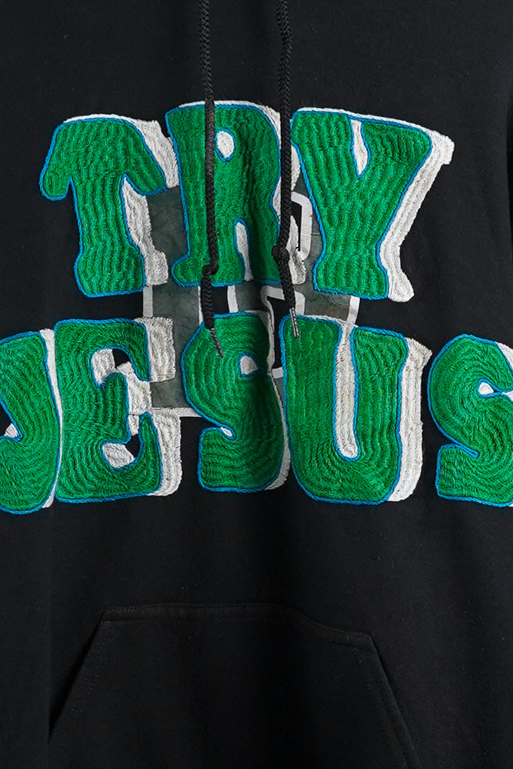 TRY JESUS EMBROIDERED HOODIE RTS11-2