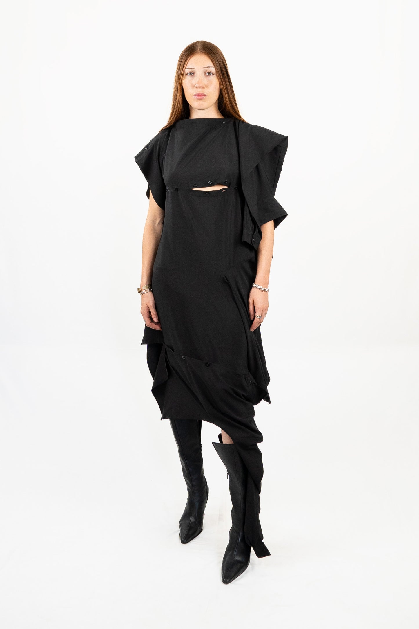 ASYMMETRIC DOUBLE SHIRT DRESS RTS11-1