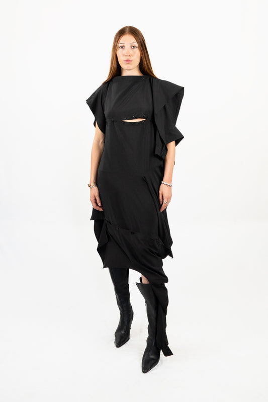 ASYMMETRIC DOUBLE SHIRT DRESS RTS11-1