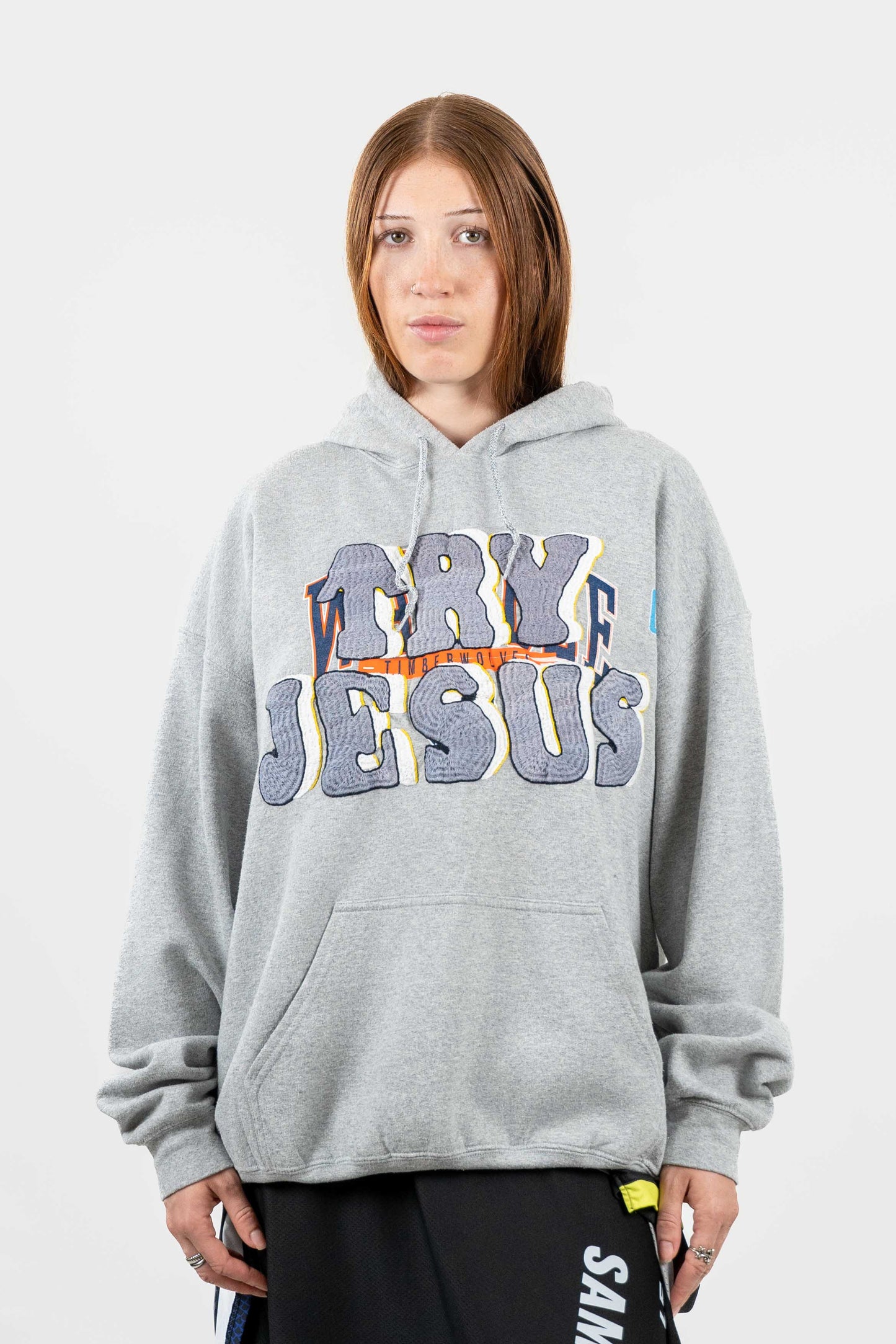 TRY JESUS EMBROIDERED HOODIE RTS11-6