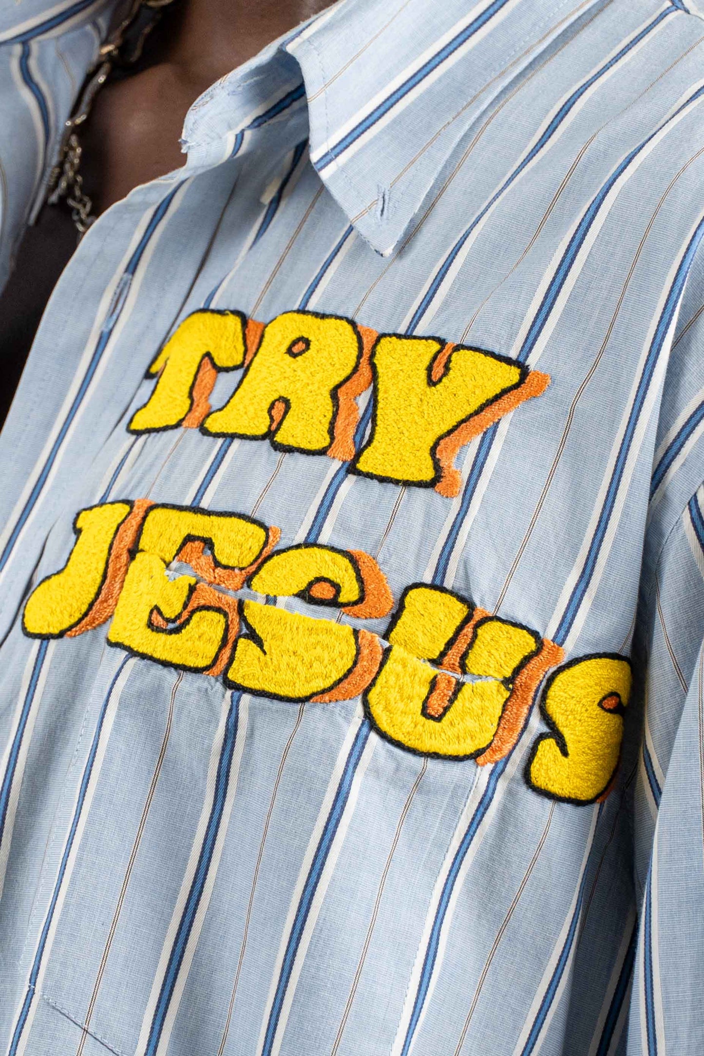 TRY JESUS EMBROIDERED SHIRT RTS11-5