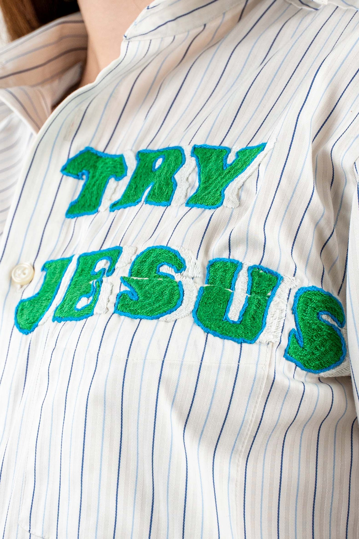 TRY JESUS EMBROIDERED SHIRT RTS11-3
