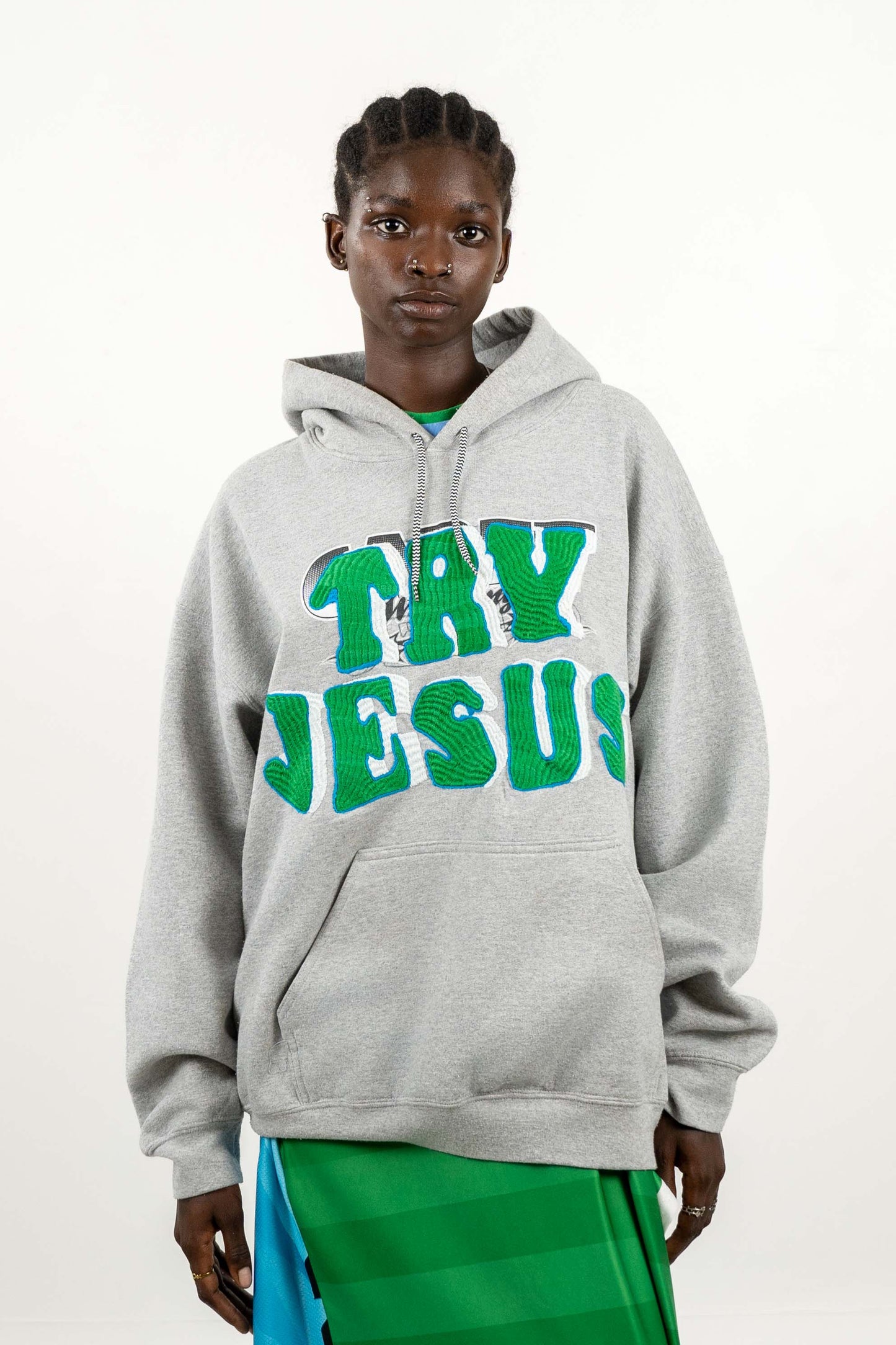 TRY JESUS EMBROIDERED HOODIE RTS11-3