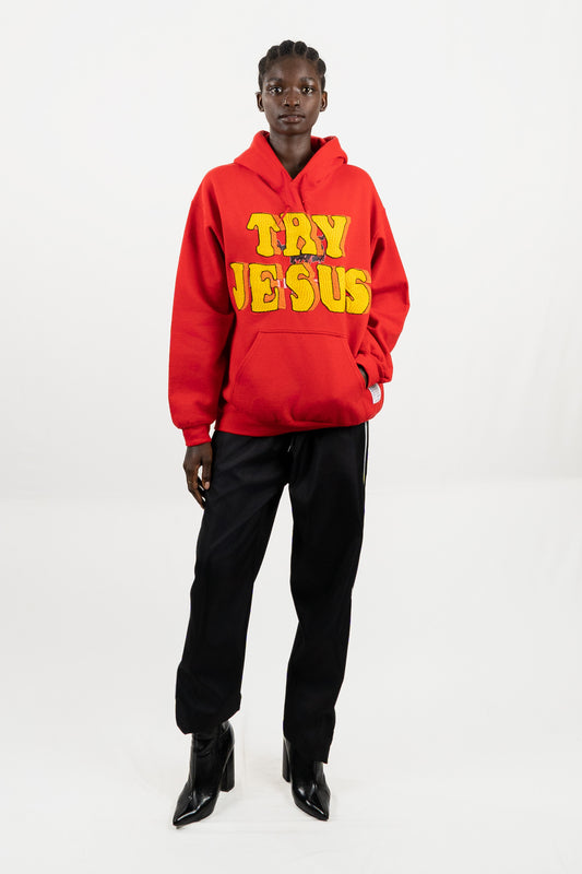 TRY JESUS EMBROIDERED HOODIE RTS11-1