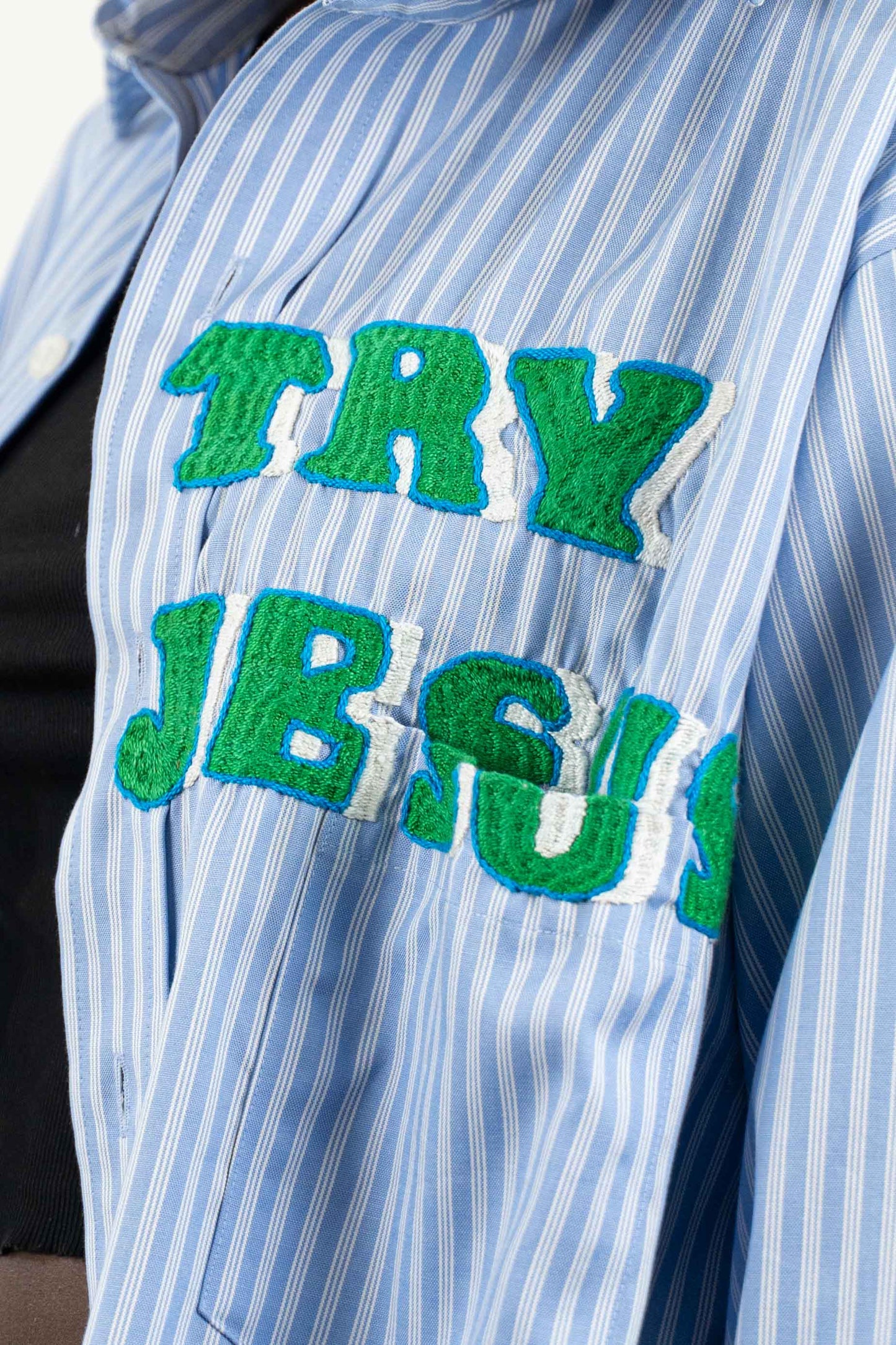 TRY JESUS EMBROIDERED SHIRT RTS11-2