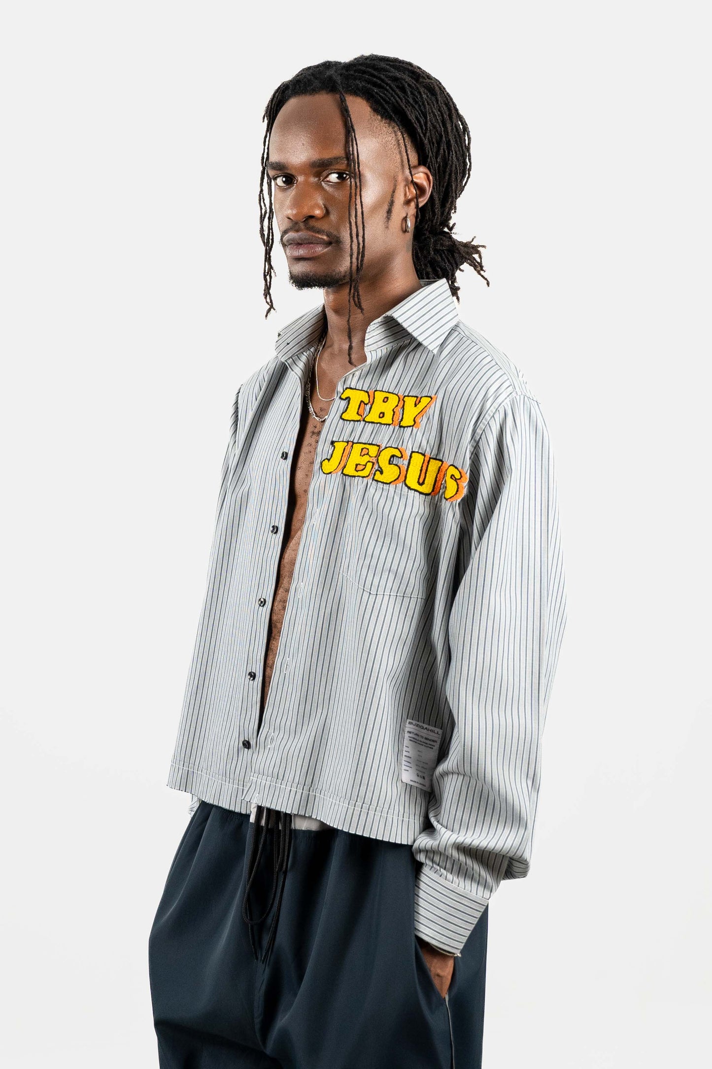 TRY JESUS EMBROIDERED SHIRT RTS11-1