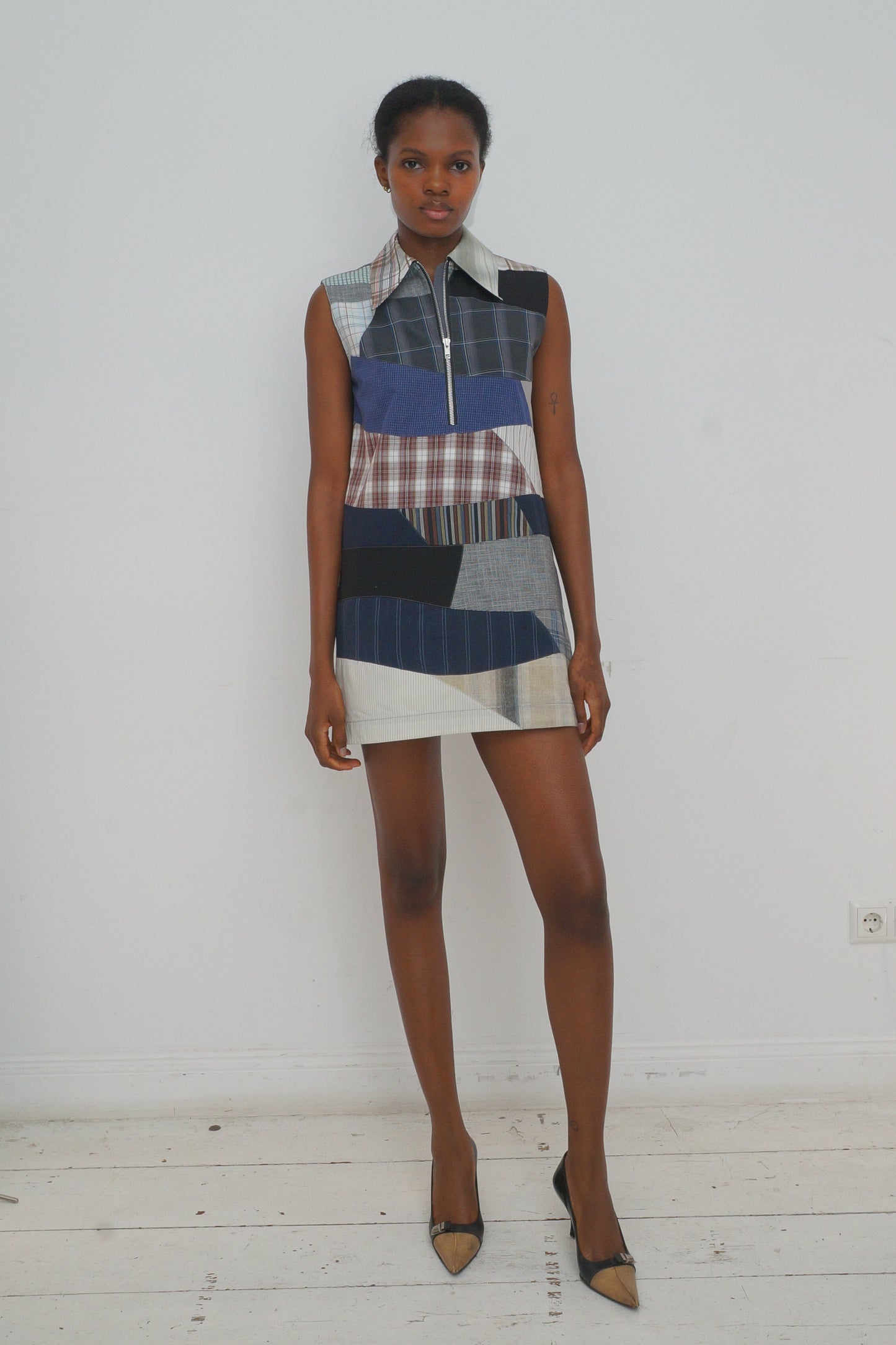SLEEVELESS PATCHWORK MINIDRESS RTS13-2