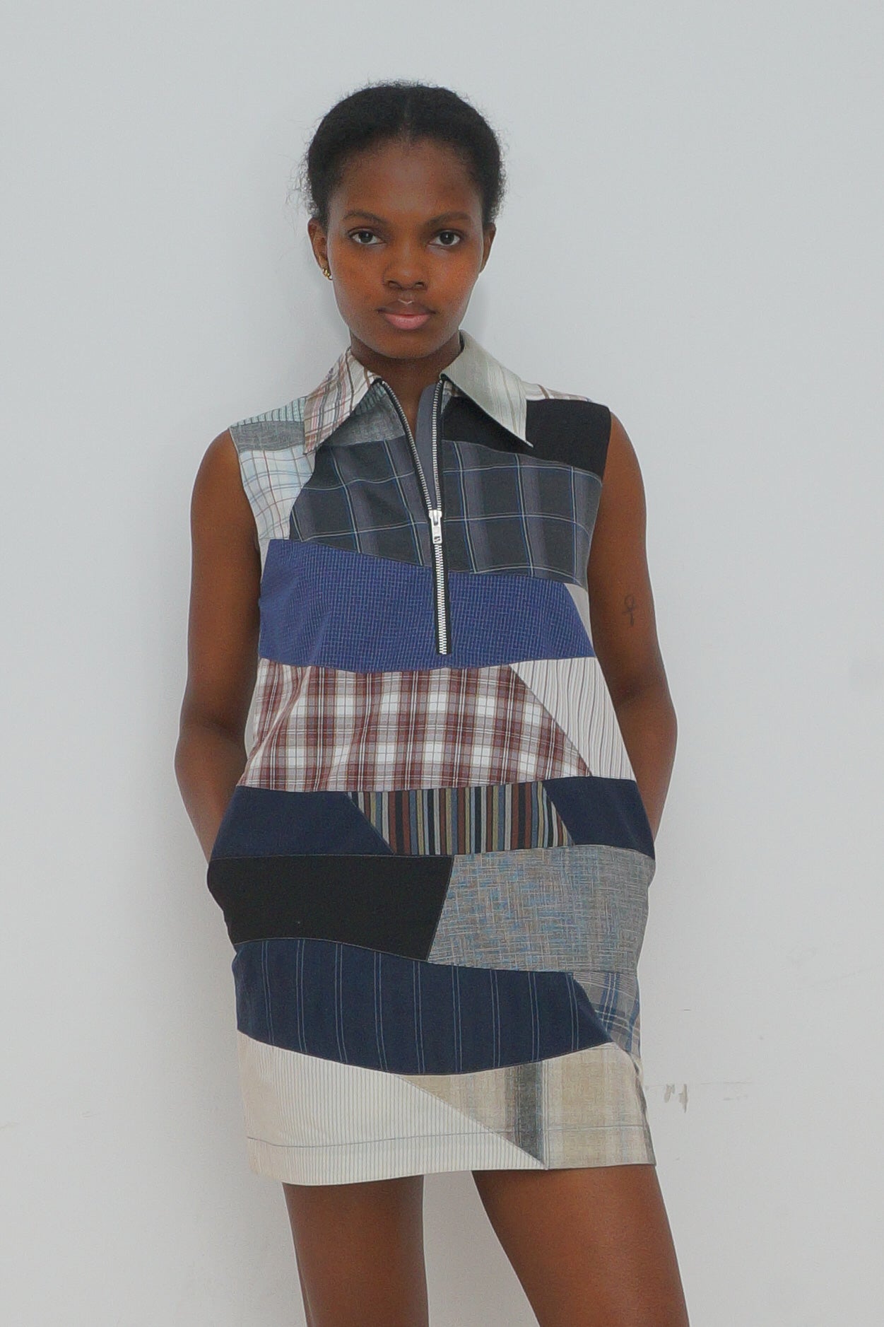 SLEEVELESS PATCHWORK MINIDRESS RTS13-2