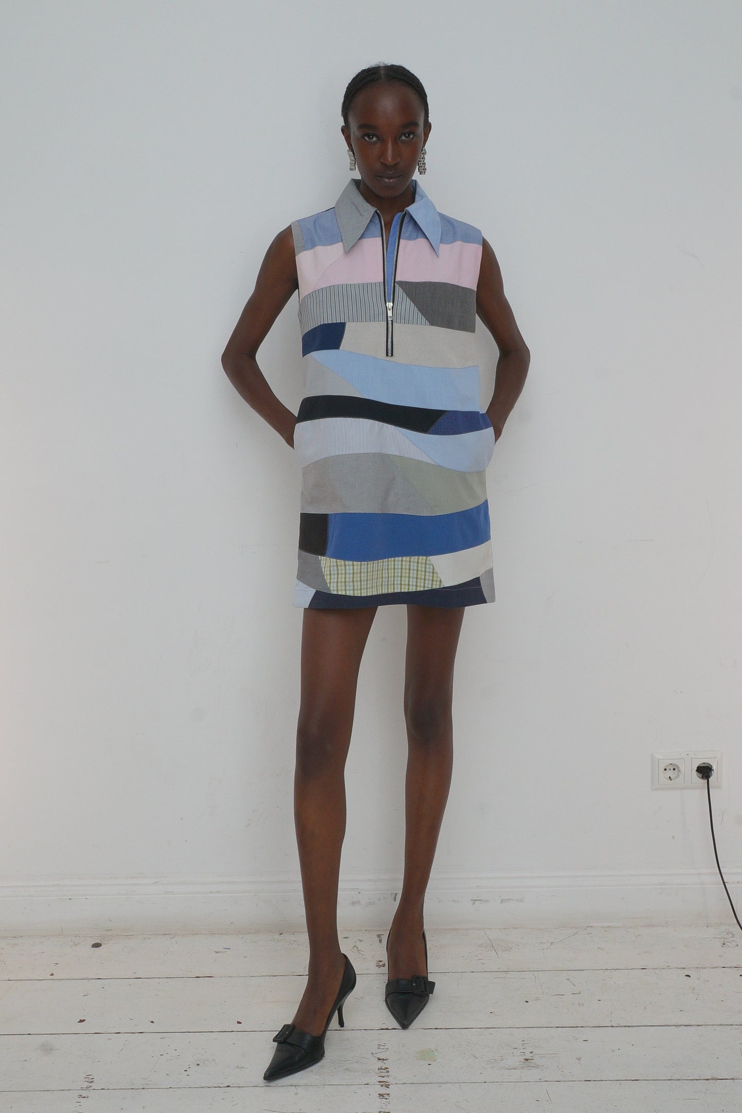 SLEEVELESS PATCHWORK MINIDRESS RTS13-1