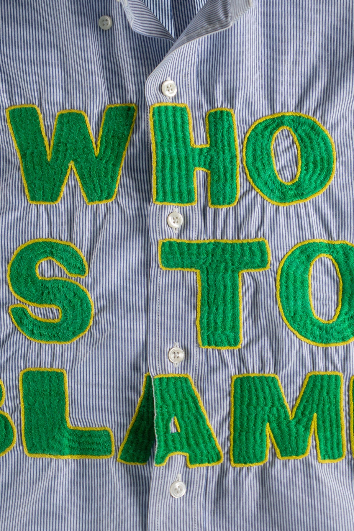 WHO IS TO BLAME EMBROIDERED SHIRT RTS12-6