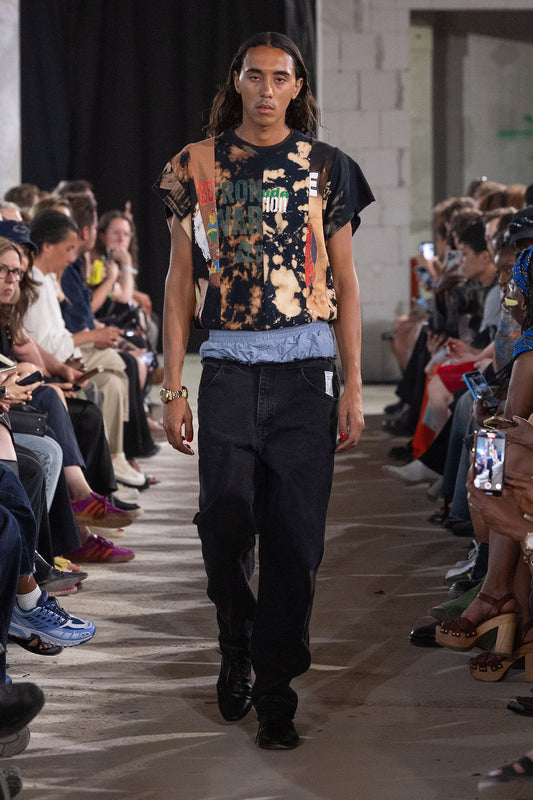 BLEACHED EIGHT-PANEL SLEEVELESS T-SHIRTS