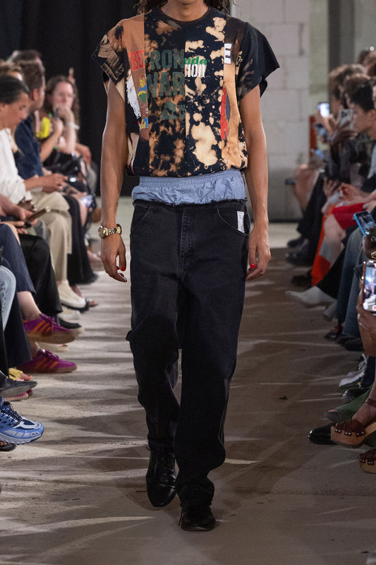 BLEACHED EIGHT-PANEL SLEEVELESS T-SHIRTS