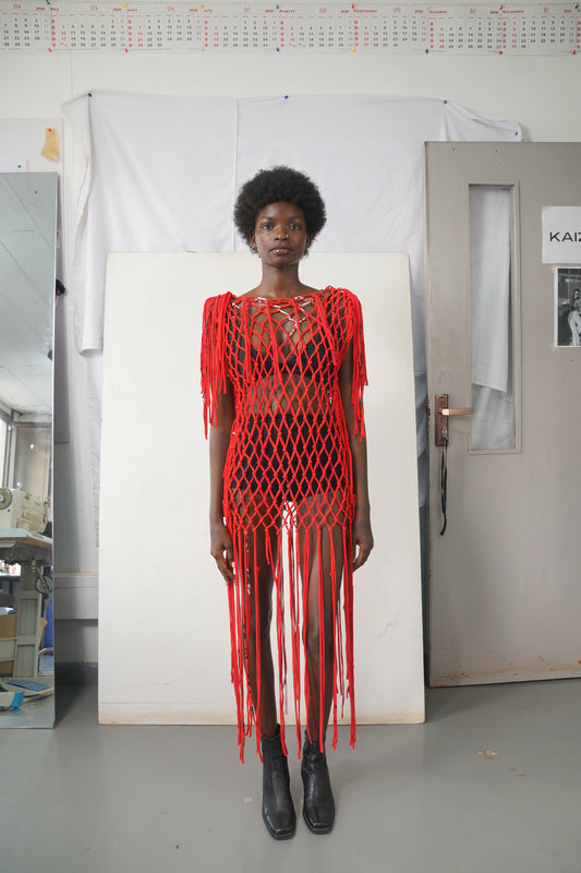 FRINGED CHAINLINK DRESS