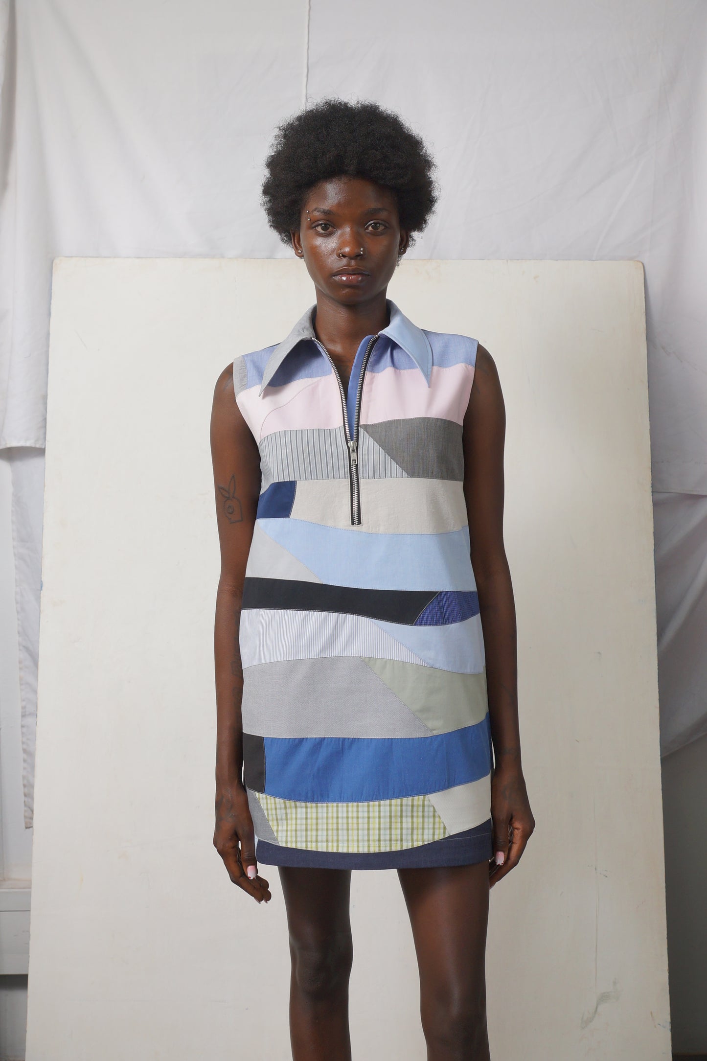 SLEEVELESS PATCHWORK DRESS