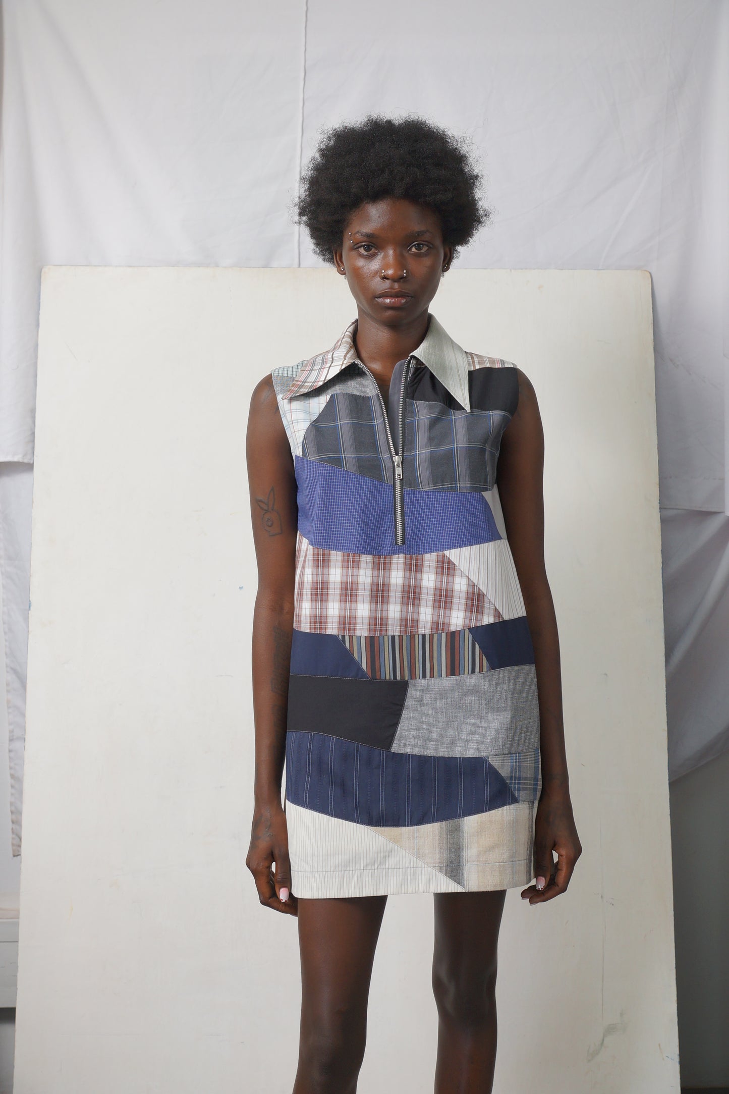 SLEEVELESS PATCHWORK DRESS