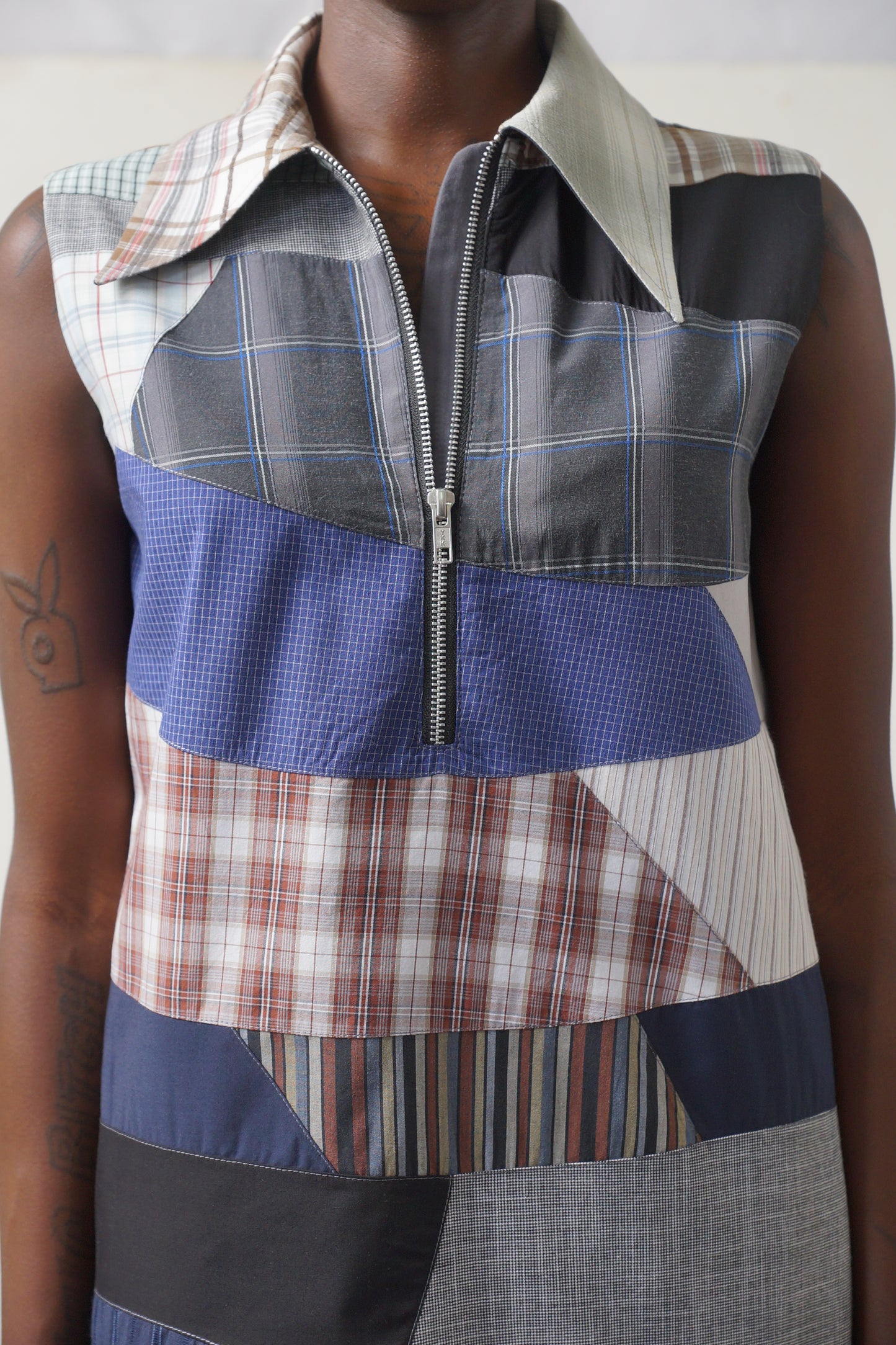 SLEEVELESS PATCHWORK DRESS