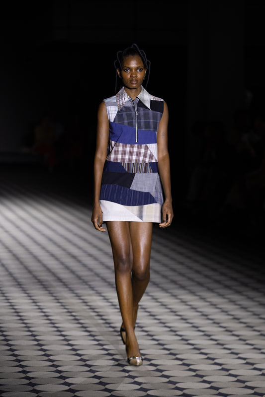 SLEEVELESS PATCHWORK MINIDRESS RTS13-2